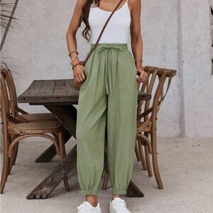 SHEIN Olive Green Joggers with Drawstring